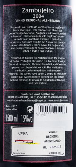 2004 Zambujeiro tinto 1,5L