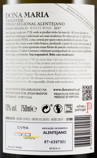 2017 Júlio Bastos Dona Maria Viognier branco