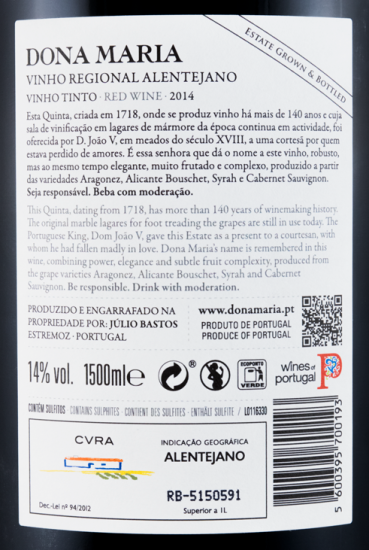 2014 Júlio Bastos Dona Maria red 1.5L