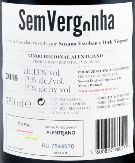 2016 Susana Esteban & Dirk Niepoort Sem Vergonha red