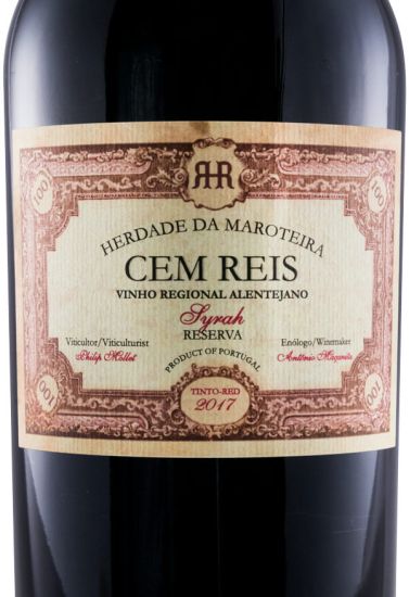 2017 Herdade da Maroteira Cem Reis Syrah Reserva tinto 1,5L