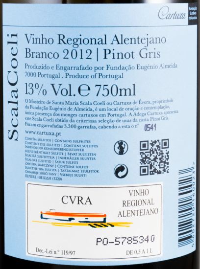 2012 Scala Coeli Pinot Gris white