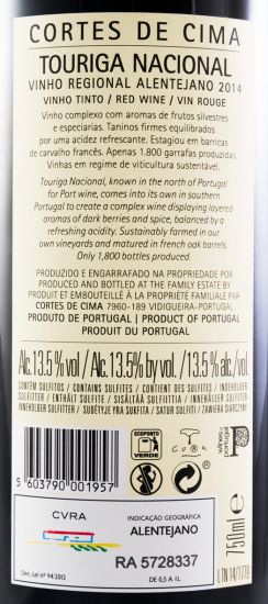2014 Cortes de Cima Touriga Nacional tinto