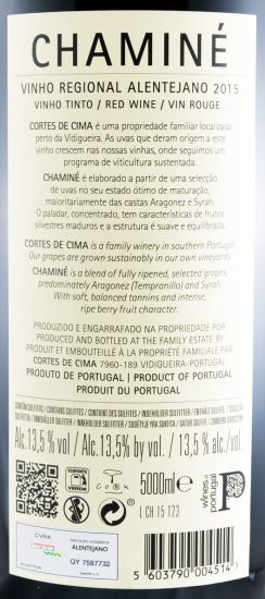 2015 Cortes de Cima Chaminé tinto 5L