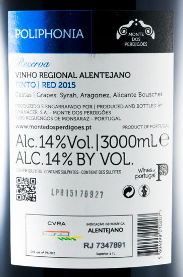 2015 Poliphonia Reserva tinto 3L