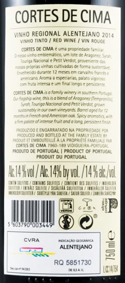 2014 Cortes de Cima red