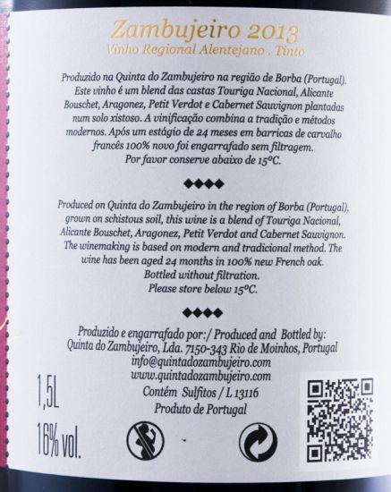 2013 Zambujeiro tinto 1,5L