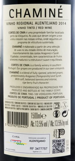 2014 Cortes de Cima Chaminé tinto 1,5L