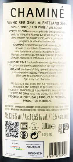 2015 Cortes de Cima Chaminé tinto 3L