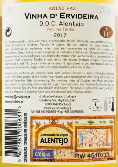 2017 Vinha D'Ervideira Vindima Tardia white 50cl