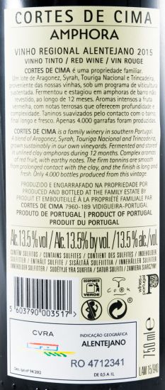 2015 Cortes de Cima Amphora tinto