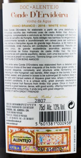 2016 Conde D'Ervideira Vinho da Água white
