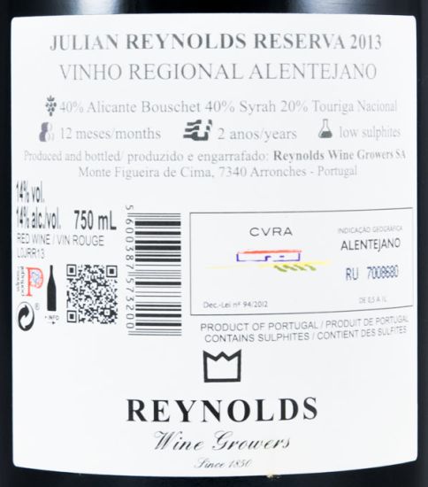 2013 Julian Reynolds Reserva red
