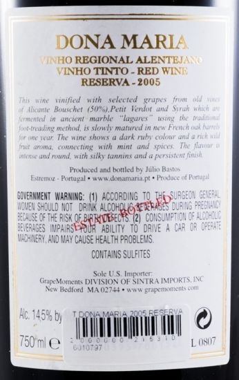 2005 Júlio Bastos Dona Maria Reserva red