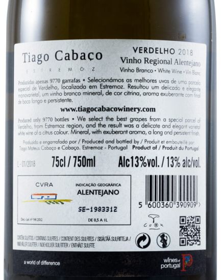 2018 Tiago Cabaço Verdelho branco