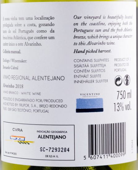 2018 Vicentino Alvarinho branco