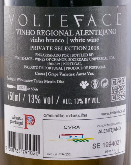 2018 Volteface Reserva white