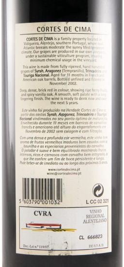 2001 Cortes de Cima red