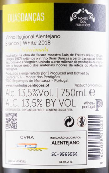 2018 Monte dos Perdigões Duas Danças white