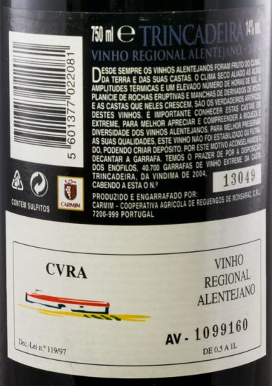 2004 Carmim Trincadeira red