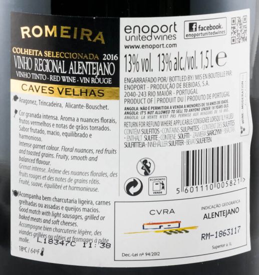 2016 Romeira red 1.5L