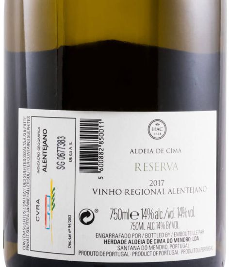 2017 Herdade Aldeia de Cima Reserva white