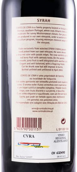 2002 Cortes de Cima Syrah red