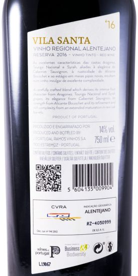 2016 João Portugal Ramos Vila Santa Reserva tinto