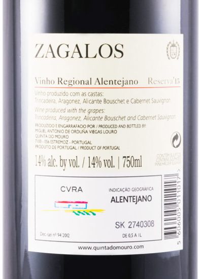 2015 Casa dos Zagalos Reserva red