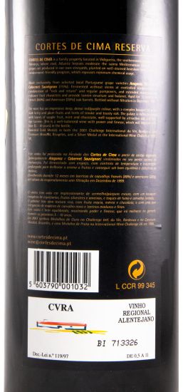 1998 Cortes de Cima Reserva tinto