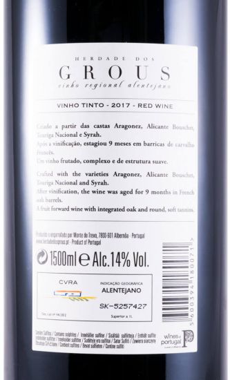 2017 Herdade dos Grous tinto 1,5L