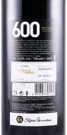 2018 Altas Quintas 600 tinto