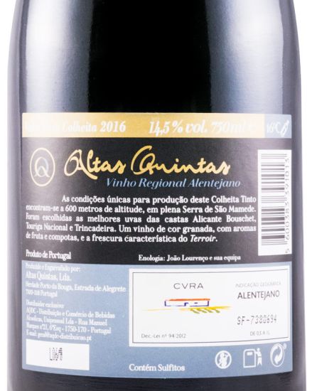 2016 Altas Quintas Colheita red