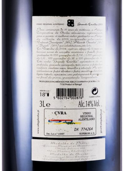 2003 Borba Cinquentenário Grande Escolha tinto 3L