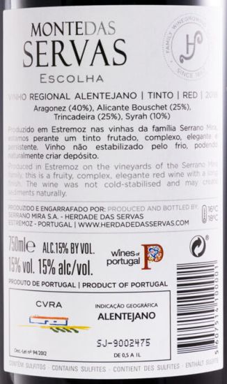 2018 Monte das Servas Escolha tinto