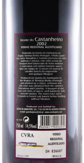 2002 Monte do Castanheiro red