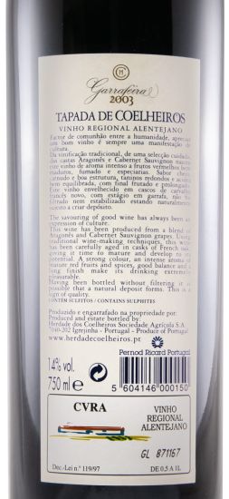 2003 Tapada de Coelheiros Garrafeira tinto