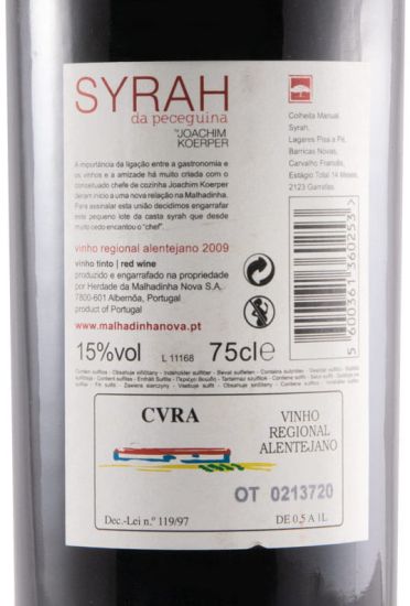 2009 Herdade da Malhadinha Nova Syrah by Joachim Koerper tinto