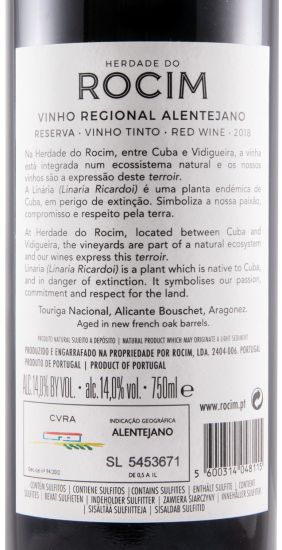 2018 Herdade do Rocim Reserva red