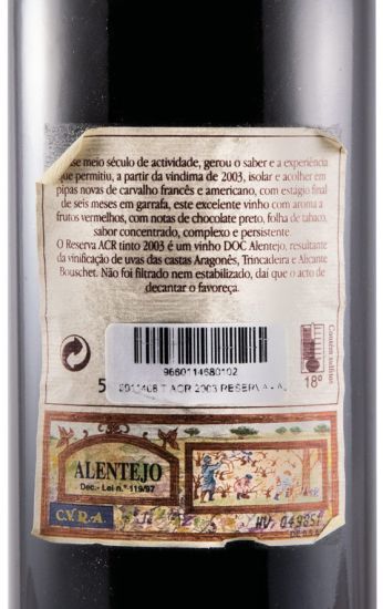 2003 Adega Cooperativa do Redondo Reserva tinto