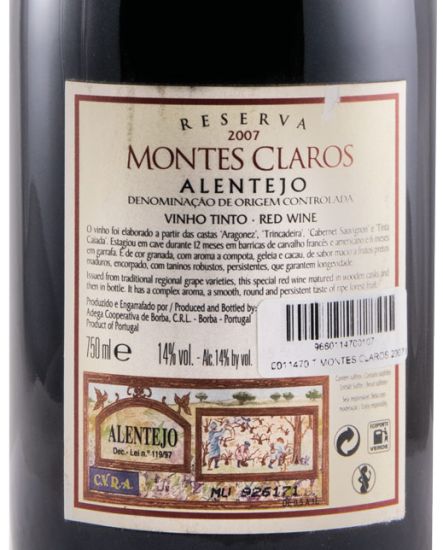 2007 Montes Claros Reserva tinto