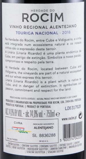 2018 Herdade do Rocim Touriga Nacional tinto