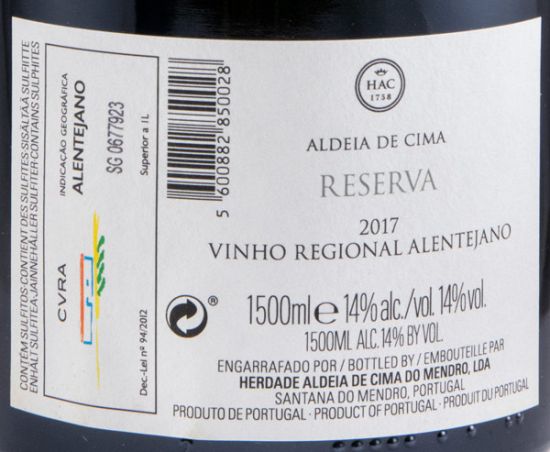 2017 Herdade Aldeia de Cima Reserva branco 1,5L