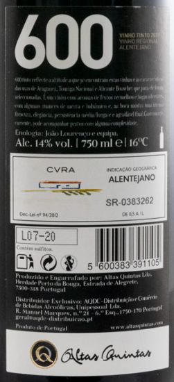 2019 Altas Quintas 600 tinto