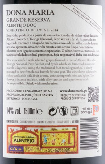2014 Júlio Bastos Dona Maria Grande Reserva tinto 1,5L