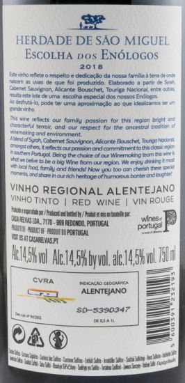 2018 Herdade de São Miguel Escolha dos Enológos red