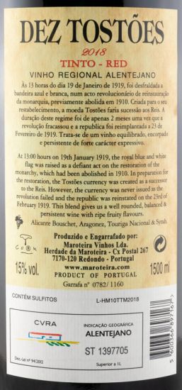 2018 Herdade da Maroteira Dez Tostões red 1.5L