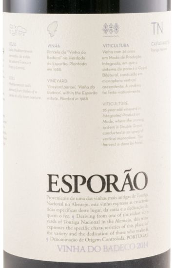 2014 Herdade do Esporão Vinha do Badeco Touriga Nacional tinto
