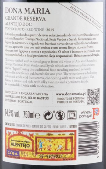 2015 Júlio Bastos Dona Maria Grande Reserva tinto