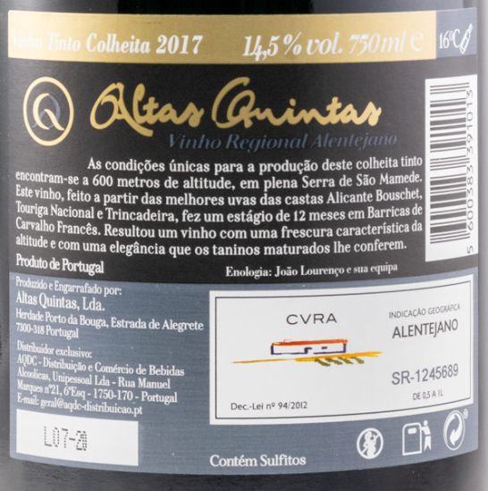 2017 Altas Quintas Colheita tinto
